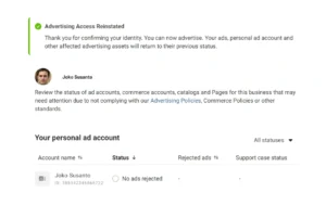 Reinstated Indonesia Facebook Account product image