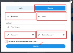 Create and Confirm Your Password