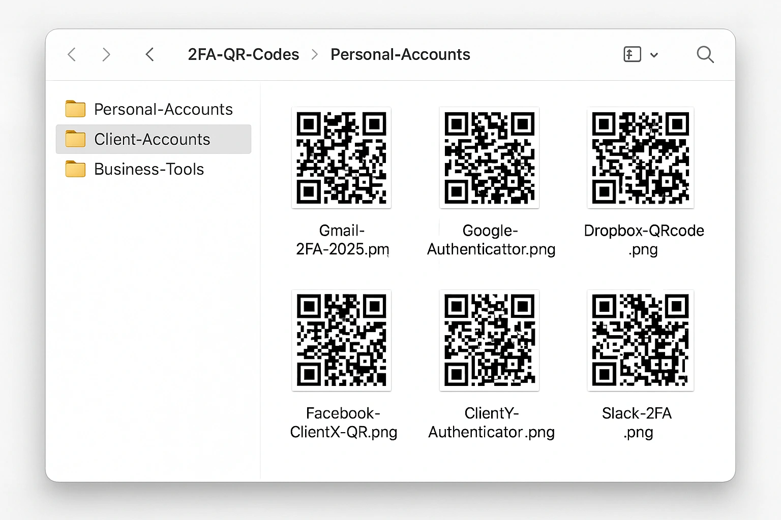 Organizing Multiple Account Screenshots